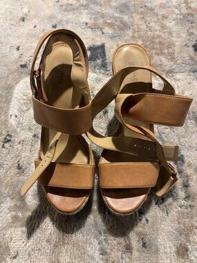 Michael Kors Brown Wedge Sandals